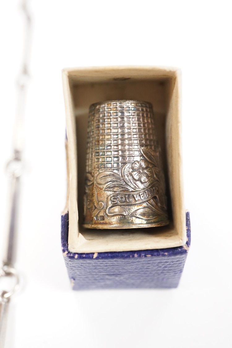 A collection of assorted jewellery including a stylish textured 925 necklace, 76cm and a similar bracelet, 18cm, a Portuguese white metal hinged bracelet, a white metal necklace with amberoid pendant, a white metal and g